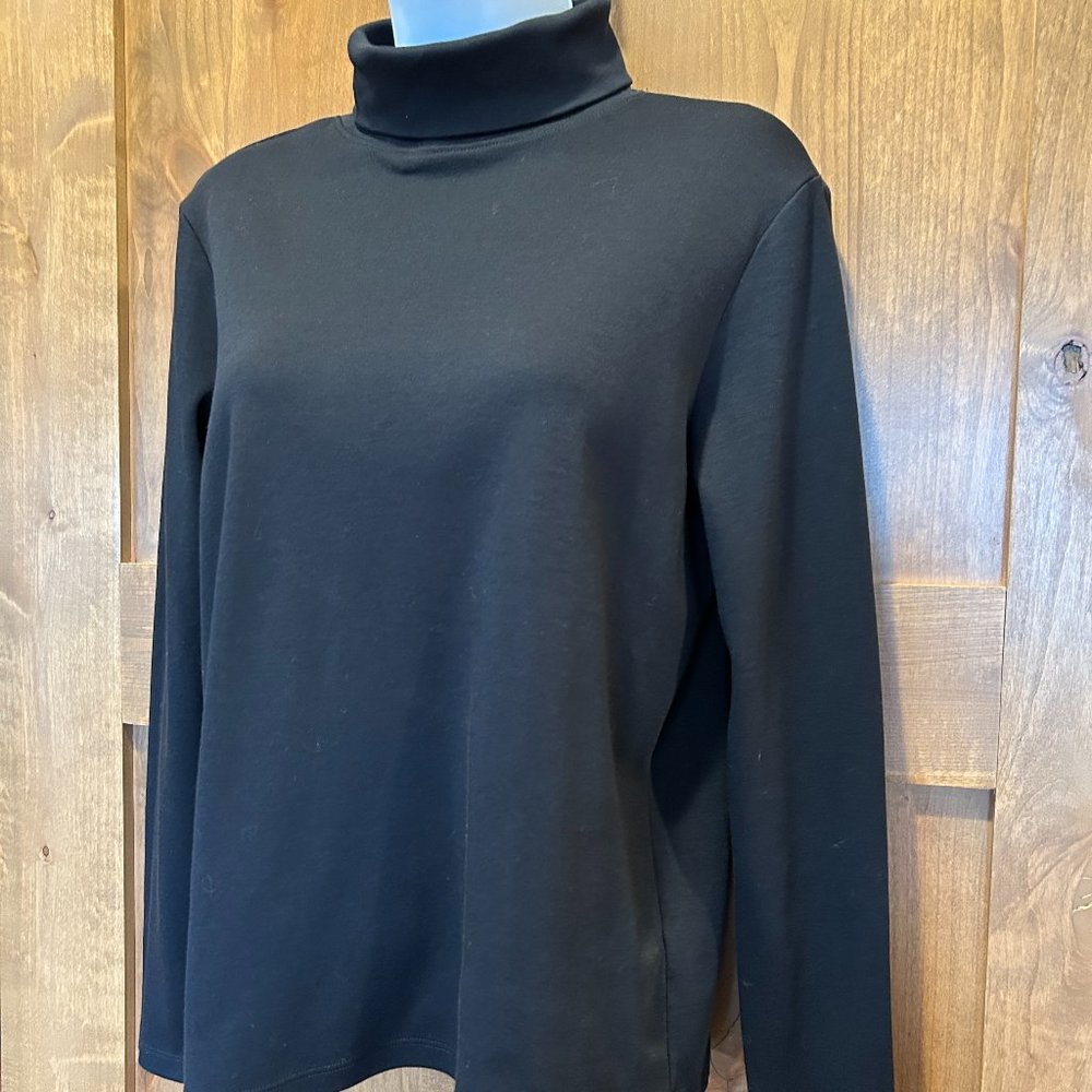 L.L. Bean Pima Cotton Turtleneck in Black - Picture 5 of 12
